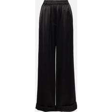 Seide Hosen Dolce & Gabbana Weite High-Rise-Hose aus einem Seidengemisch Schwarz