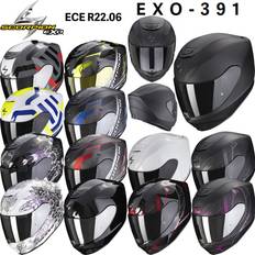 Unisexo Cascos de moto Scorpion Exo-391 Arok Grey-Red-Black Full Face Helmet Adulto, Unisexo