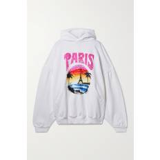 Balenciaga Jumpers Balenciaga Tropical Round Hoodie 9601 - White/Pink