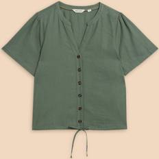 Clothing White Stuff Ferne Linen Blend Shirt, Khaki