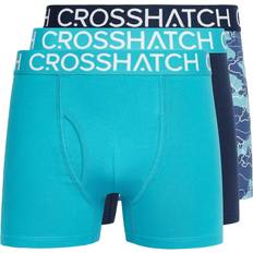 Men - Turquoise Underwear Crosshatch Lynol Boxers 3pk Teal Teal