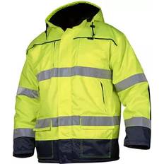 Smussavvisende Arbeidsjakker Top Swede 6216-12-05 Modell 6216 Doppelt Gefütterter Parka Jacke, Gelb/Marine, Größe