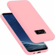 Cadorabo TPU Liquid Silicone Case Cover Galaxy S8 Smartphone Hülle, Pink