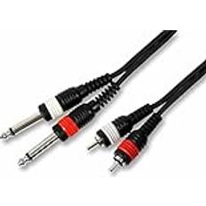 PLS00188 2x 6.35mm Mono Jack to 2x Phono