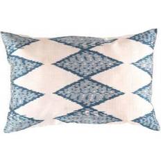 Silk Pillows Turkish & Blue Silk Ikat 16"x24" Complete Decoration Pillows White