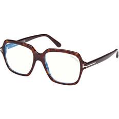 Tom Ford Dam Glasögon Tom Ford FT5908-B Blåa-Light Block 052 Sköldpaddemönstradeshell Endast Båge Kvinna
