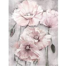 Grey Diamond Paintings Ifsecond DIY 5D Diamond Painting Kits for Adults & Kids, Full Drill Diamond Art Painting Flower Pink Grey Floral Rhinestone Crystal Wall Art for Home 40x50cm