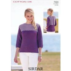 Yarn & Needlework Supplies SIRDAR Cotton Knitting Pattern 7503 Women 32 42 Inches Tops