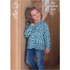 Yarn & Needlework Supplies King Cole Smooth Pattern 3729 22 32 Inches Cardigans