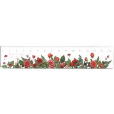 Pink Rulers ChaoChuang Double-duty Acrylic Ruler Daisy Rose Student Flower Pattern Rulers Office Drawing Tools