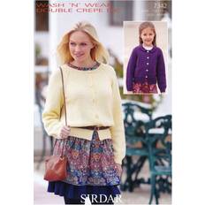 Adult Needlework Patterns SIRDAR Wash N Wear Knitting Pattern 7342 Kids, Women 24 46 Inches Cardigans