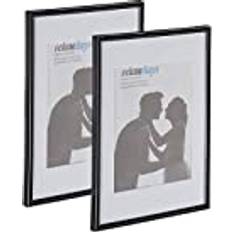 Relaxdays Set of 2 A4 Size 15 x 20 cm Black Photo Frame