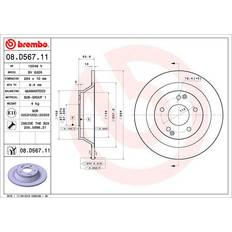 SsangYong Jarrujärjestelmät Brembo Jarrulevyt 08.D567.11 5 Täysi Pinnoitettu