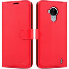 iCatchy Red For Nokia C30 Case Leather Wallet Case