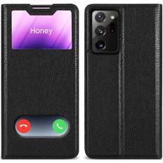 Cadorabo Case for Samsung Galaxy NOTE 20 ULTRA Cover Book Wallet Protection PU Leather Flip Magnetic Smart View Etui Black