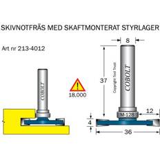Cobolt Elverktygstillbehör Cobolt 213-4012 Skivnotfräs L 4 F12 D 36