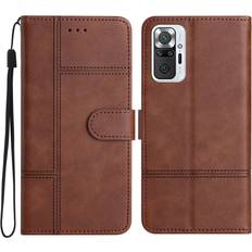 GANGXUN Brown Case for Xiaomi Redmi Note 10 PRO Premium PU Leather Cover TPU Kickstand Magnetic Flip Wallet Compatible with Xiaomi Redmi Note 10 PRO Case