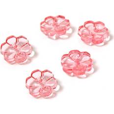 Hemline Hot Pink Novelty Flower Button 5 Pack