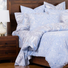 Fiber Bed Linen THE ART OF MARBLING Quicksilver Ice Duvet Cover Blue