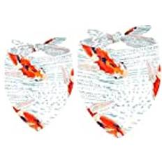 Walldor 2-pack hund bandana koi karp fisk pojke haklappar