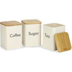 Maison & White 3 Tea, Sugar Kitchen Canister Set Cream