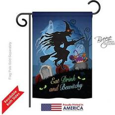 Black Flags Breeze Decor 62005 Halloween Bewitchy 2-Sided Impression Garden Flag