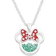 Disney Halsband Disney Minnie Birthstone Floating Stone Necklace In Silver Plated May