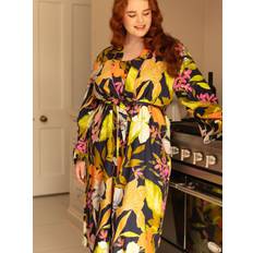 Cyberjammies Floral Long Dressing Gown, Navy