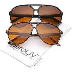 Sunglasses Retro Large Blue Blocking Lens Aviator 60mm 2-Pack Blk/Orange Gradient TT/Amber