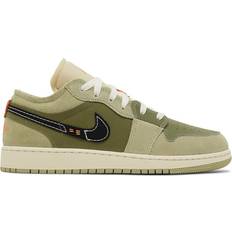 Nike Air Jordan 1 Low SE Craft GS - Sky J Light Olive/Celadon/Bright Mandarin/Black