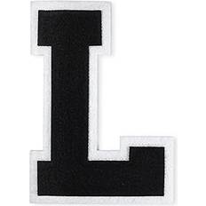 Patches & Appliqués Chenille Stitch Varsity Iron-On Patch by pc 4-1/2 Black/White TR-11648 Letter L