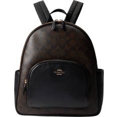 Brown Backpacks Coach Court Backpack In Signature Canvas - Gold/Brown Black