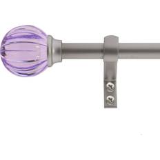 Purple Curtain Accessories Decopolitan 5/8 Fluted Ball Curtain Rod Set 26 to 48 Inches Purple