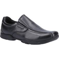 Musta Low Top Shoes Hush Puppies Boys Elijah Senior Leather School Shoes Black