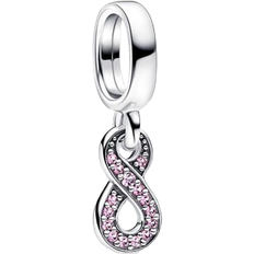 Argento Ciondoli e Pendenti Pandora Sparkling Infinity Dangle Charm - Silver/Pink