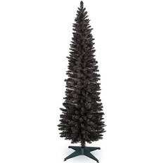 Black Christmas Trees SnowTime Slim Black Christmas Tree 213.4cm