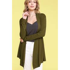 Green - Women Cardigans Dailyhaute Women's Open Front Knit Cardigan Sweater OLIVE