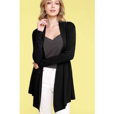 Cardigans Dailyhaute Women's Open Front Knit Cardigan Sweater BLACK