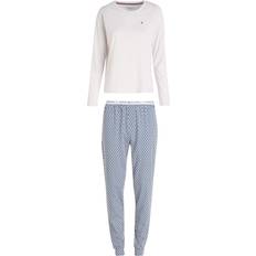 Gold Sleepwear Tommy Hilfiger Long Sleeve Pyjama Set - White Print