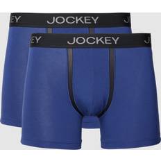 Jockey Boxershorts Unterhosen Jockey Trunks in unifarbenem Design in Dunkelblau, Größe