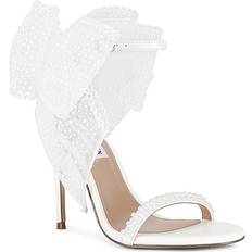 White Heeled Sandals Steve Madden Women's Benni Embellished Bow Dress Sandals White/Pearl