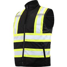 3XL Work Vests JORESTECH Hi-Vis Reversible Insulated Safety Vest Two-Toned ANSI Class VL-10 Black 5XL