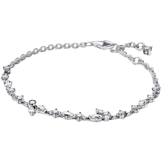 Pandora Sparkling Herbarium Cluster Chain Bracelet - Silver/Transparent