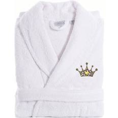 Linen Underwear Linum Home Textiles Terry Bathrobe with Cheetah Crown Embroidery White