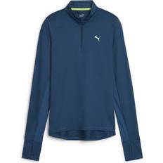 Puma Women Jumpers Puma Run Favourite Lauftop mit Viertelreißverschluss Damen, Blau, Größe: XXL, Kleidung