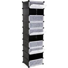 Songmics 10 Tiers Black Organizador de zapatos 48x173cm