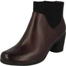 Clarks Purple Ankle Boots Clarks UK 5.5, Aubergine Purple Ladies Smart Ankle Boots Un Rosa Mid Fit