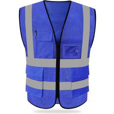 3XL Work Vests HYCOPROT High Visibility Mesh Safety Reflective Vest with Pockets and Zipper, Meets ANSI/ISEA Standards