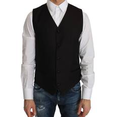 Silke Veste Dolce & Gabbana Black Silk Dress Waistcoat IT48