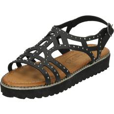 UK Child, Black Girls Low Cut Out Upper Sandal
